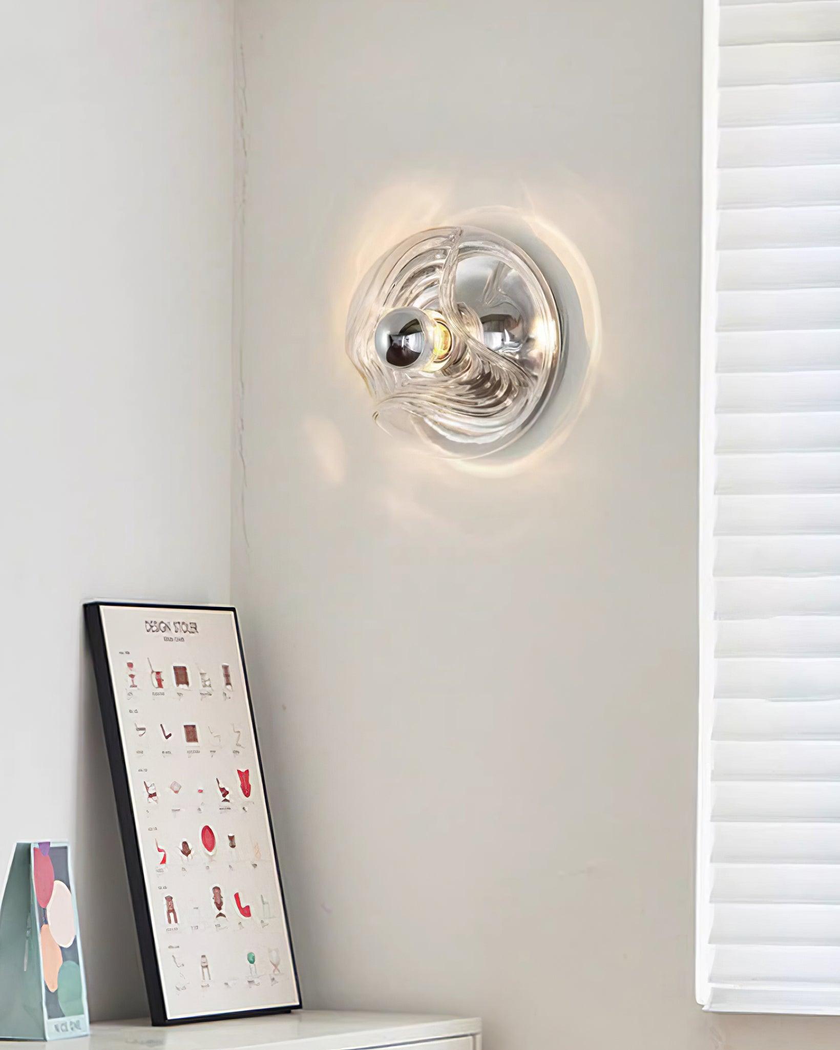 Wall Lamp Swirl Texture Clear Amber Smoke Gray Modern Accent