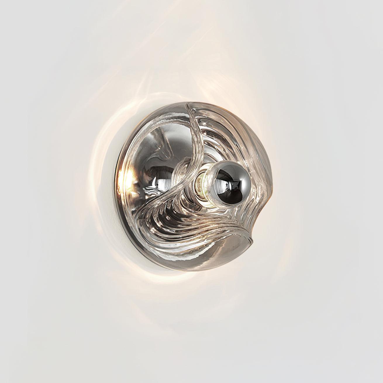 Wall Lamp Swirl Texture Clear Amber Smoke Gray Modern Accent