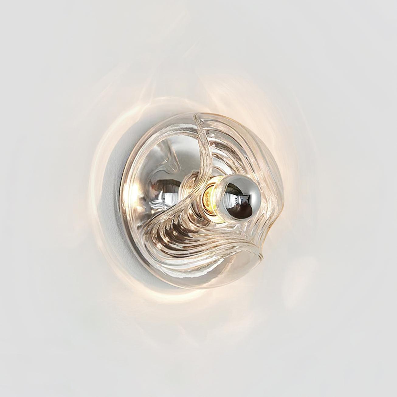 Wall Lamp Swirl Texture Clear Amber Smoke Gray Modern Accent