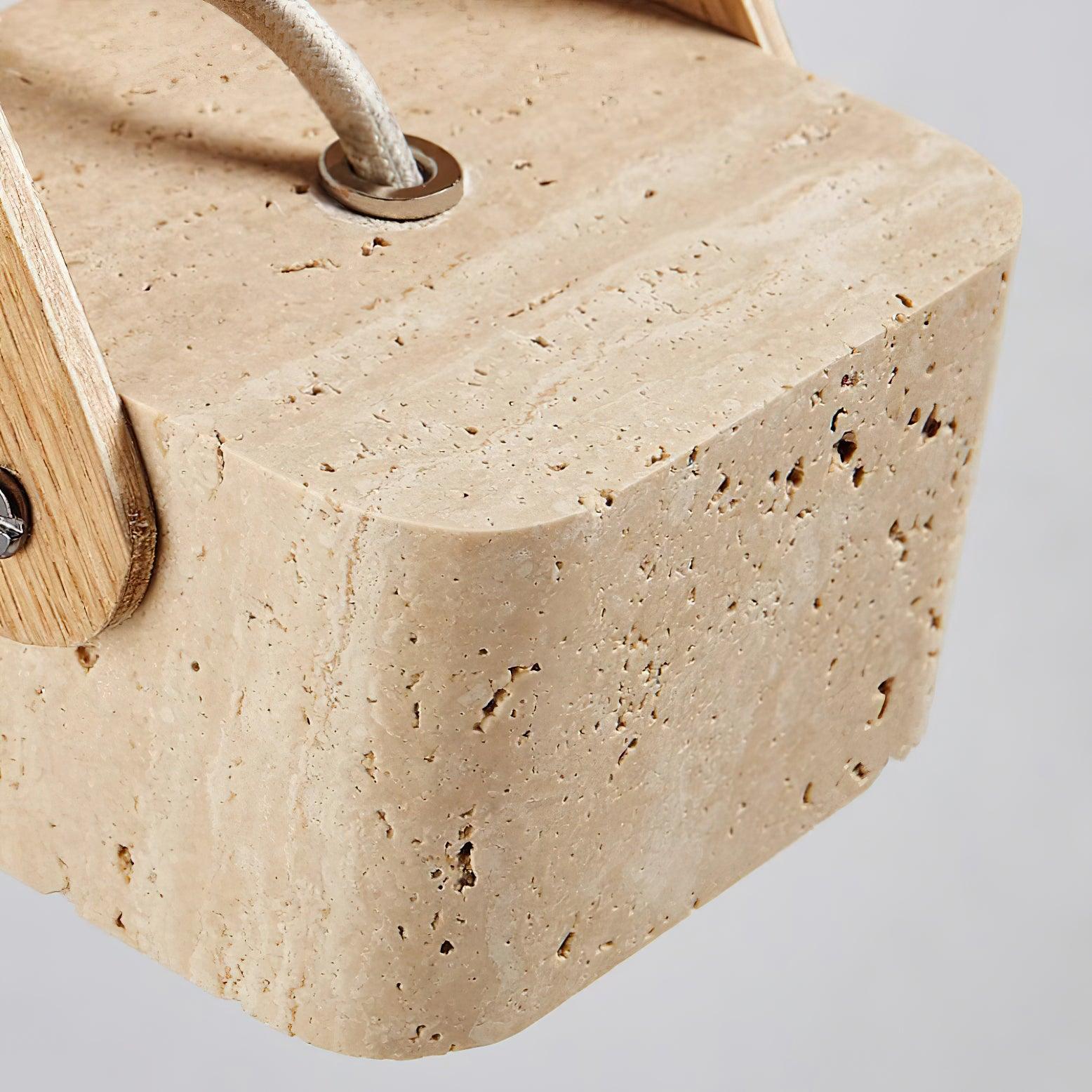 Cesta  Pendant Light  Square Yellow Travertine
