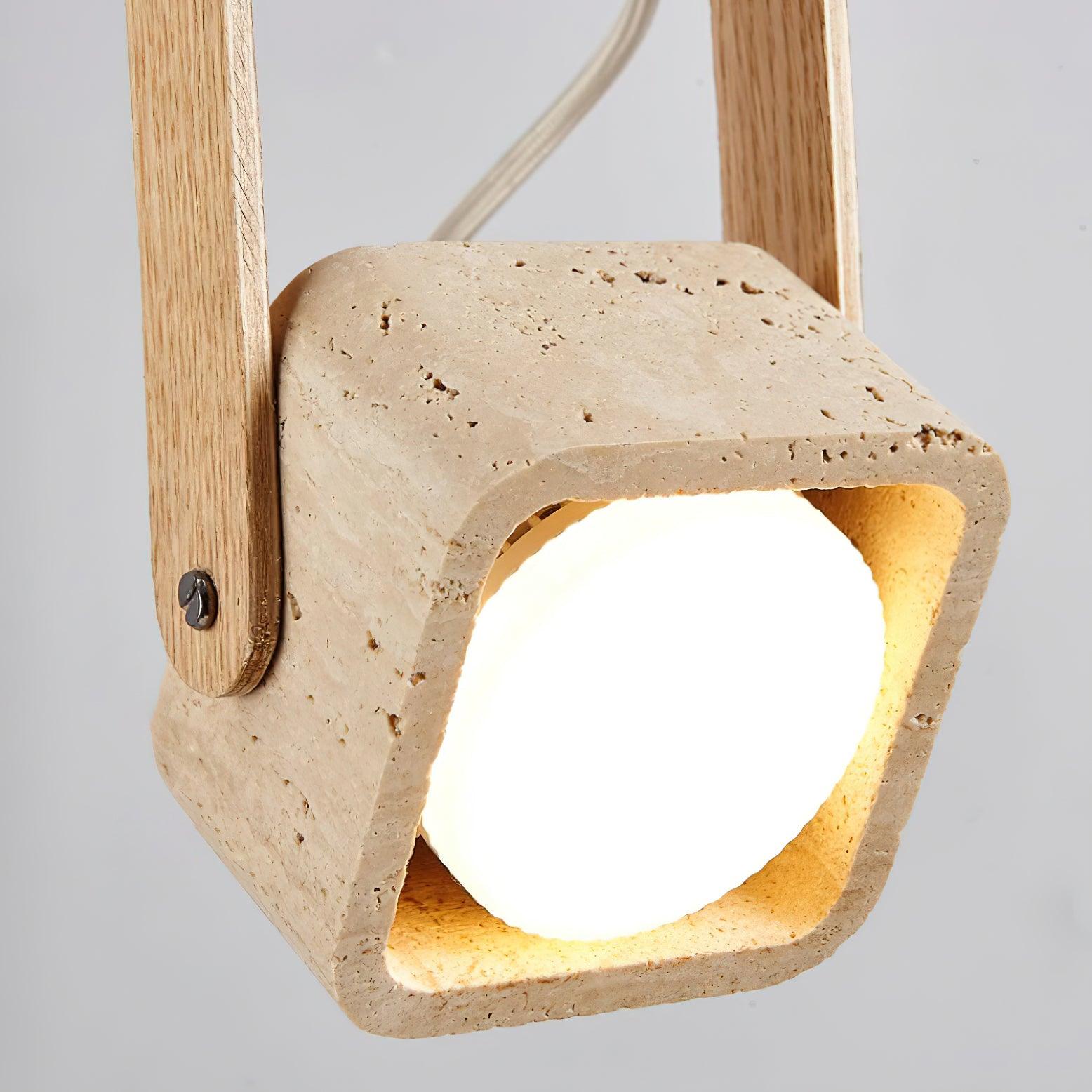 Cesta  Pendant Light  Square Yellow Travertine