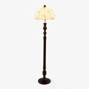 Ginkgore Wood Fabric Vintage Floor Lamp-Neutral Decor
