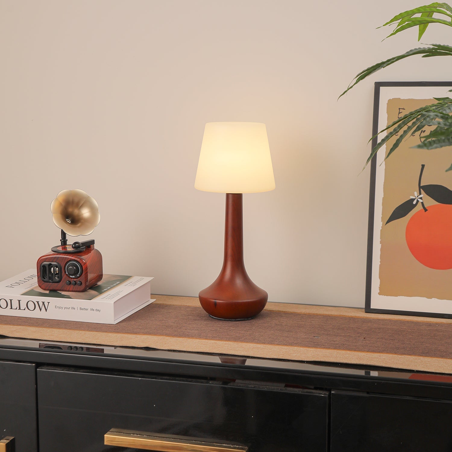 Bello Wooden Retro Table Lamp-Neutral Decor