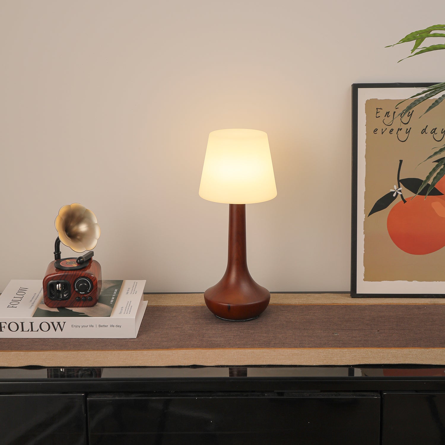 Bello Wooden Retro Table Lamp-Neutral Decor
