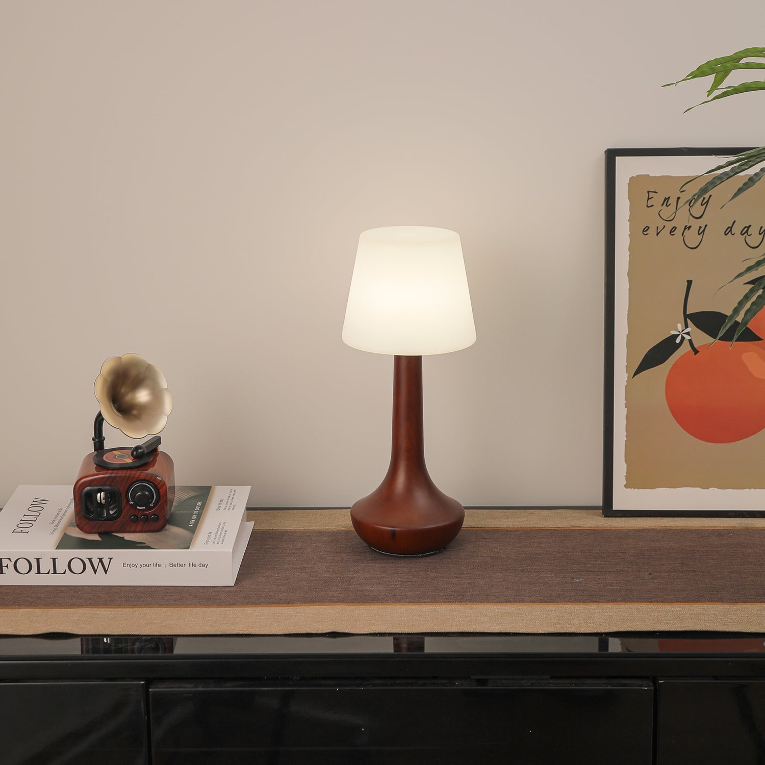 Bello Wooden Retro Table Lamp-Neutral Decor