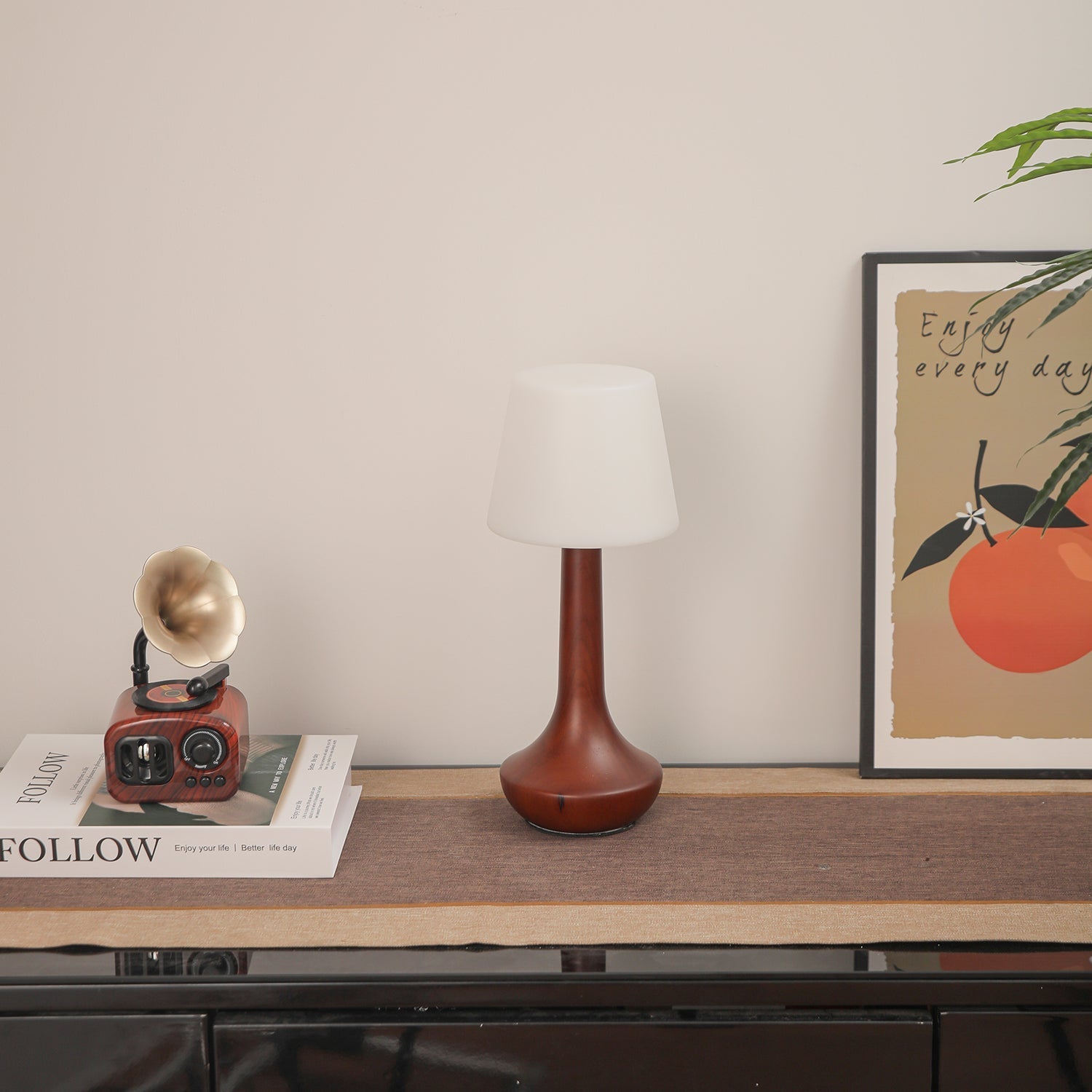 Bello Wooden Retro Table Lamp-Neutral Decor