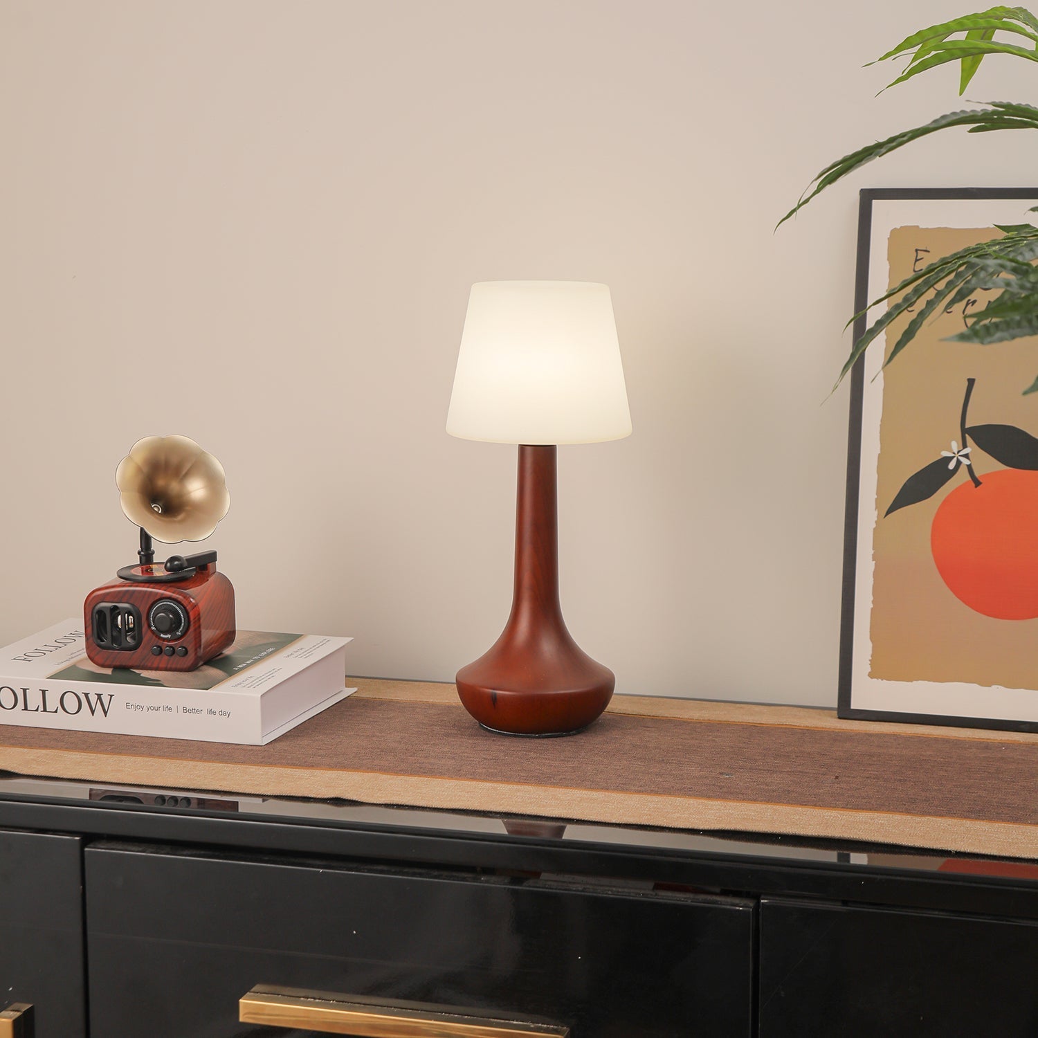 Bello Wooden Retro Table Lamp-Neutral Decor
