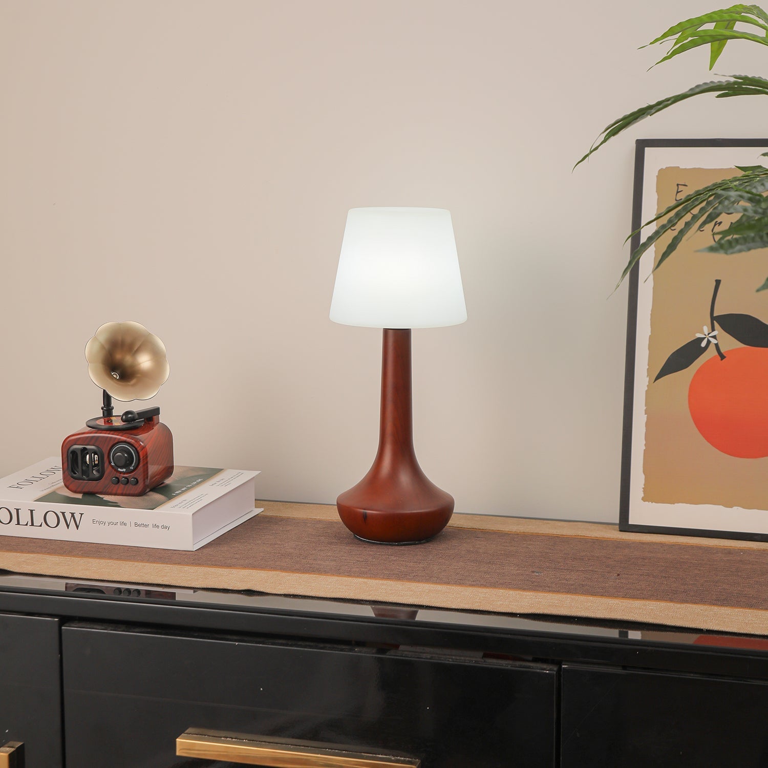 Bello Wooden Retro Table Lamp-Neutral Decor