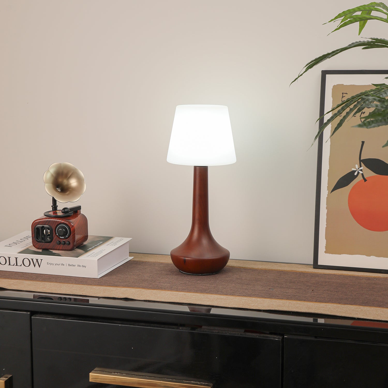Bello Wooden Retro Table Lamp-Neutral Decor