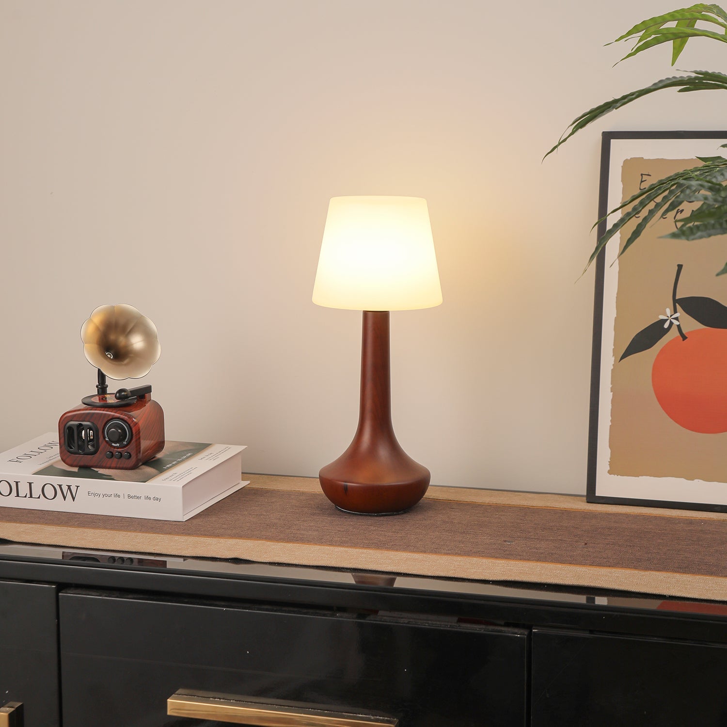 Bello Wooden Retro Table Lamp-Neutral Decor
