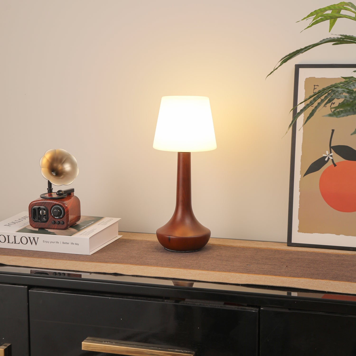 Bello Wooden Retro Table Lamp-Neutral Decor