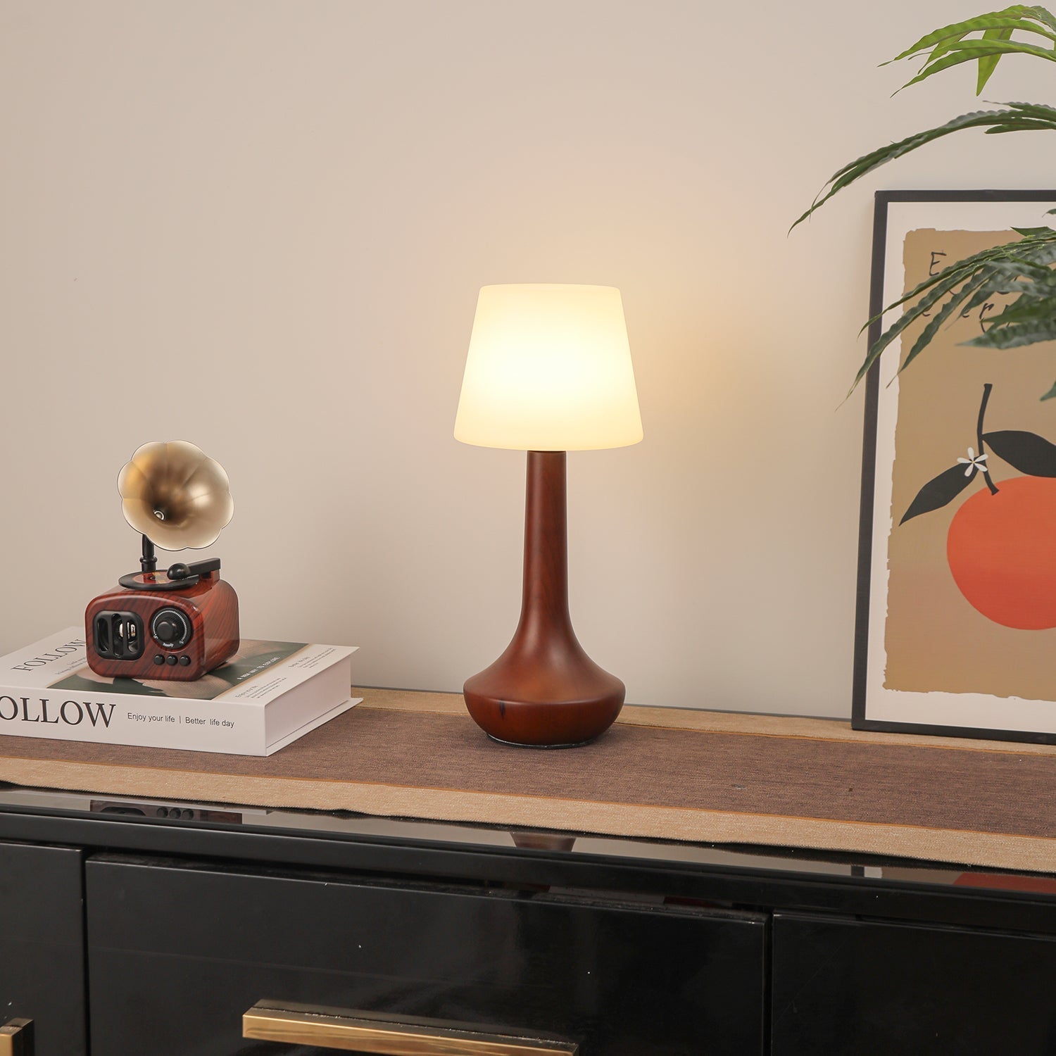 Bello Wooden Retro Table Lamp-Neutral Decor