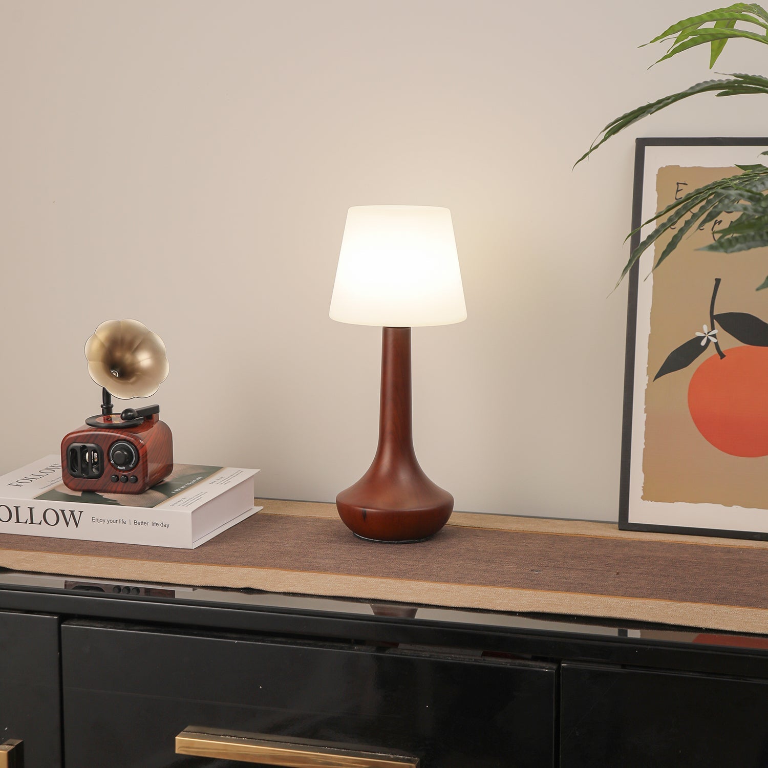 Bello Wooden Retro Table Lamp-Neutral Decor
