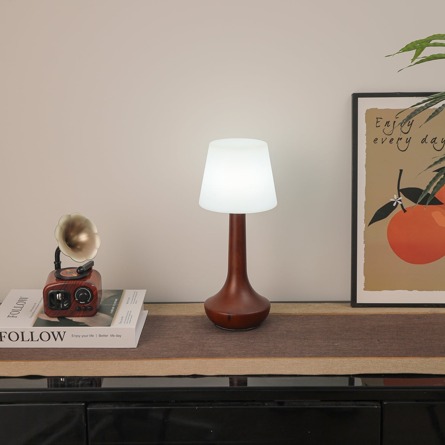 Bello Wooden Retro Table Lamp-Neutral Decor