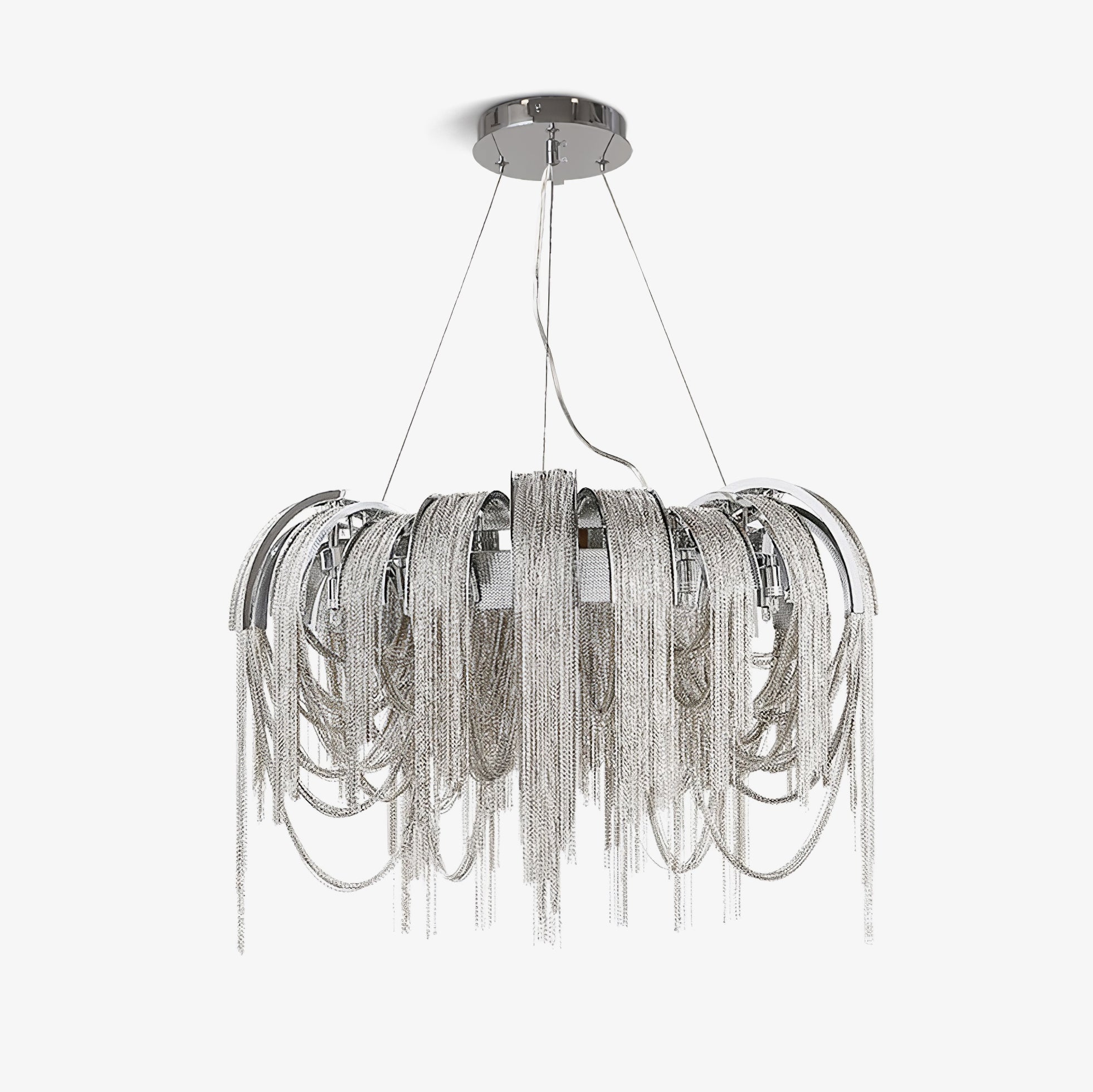 Tarien Chandelier Layered Chain Nickel Luxury-Neutral Decor