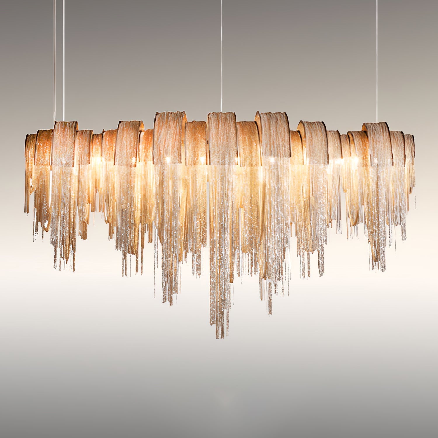 Tarien Chandelier Layered Chain Nickel Luxury-Neutral Decor