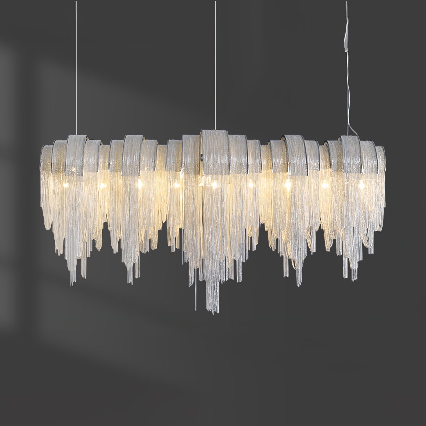 Tarien Chandelier Layered Chain Nickel Luxury-Neutral Decor