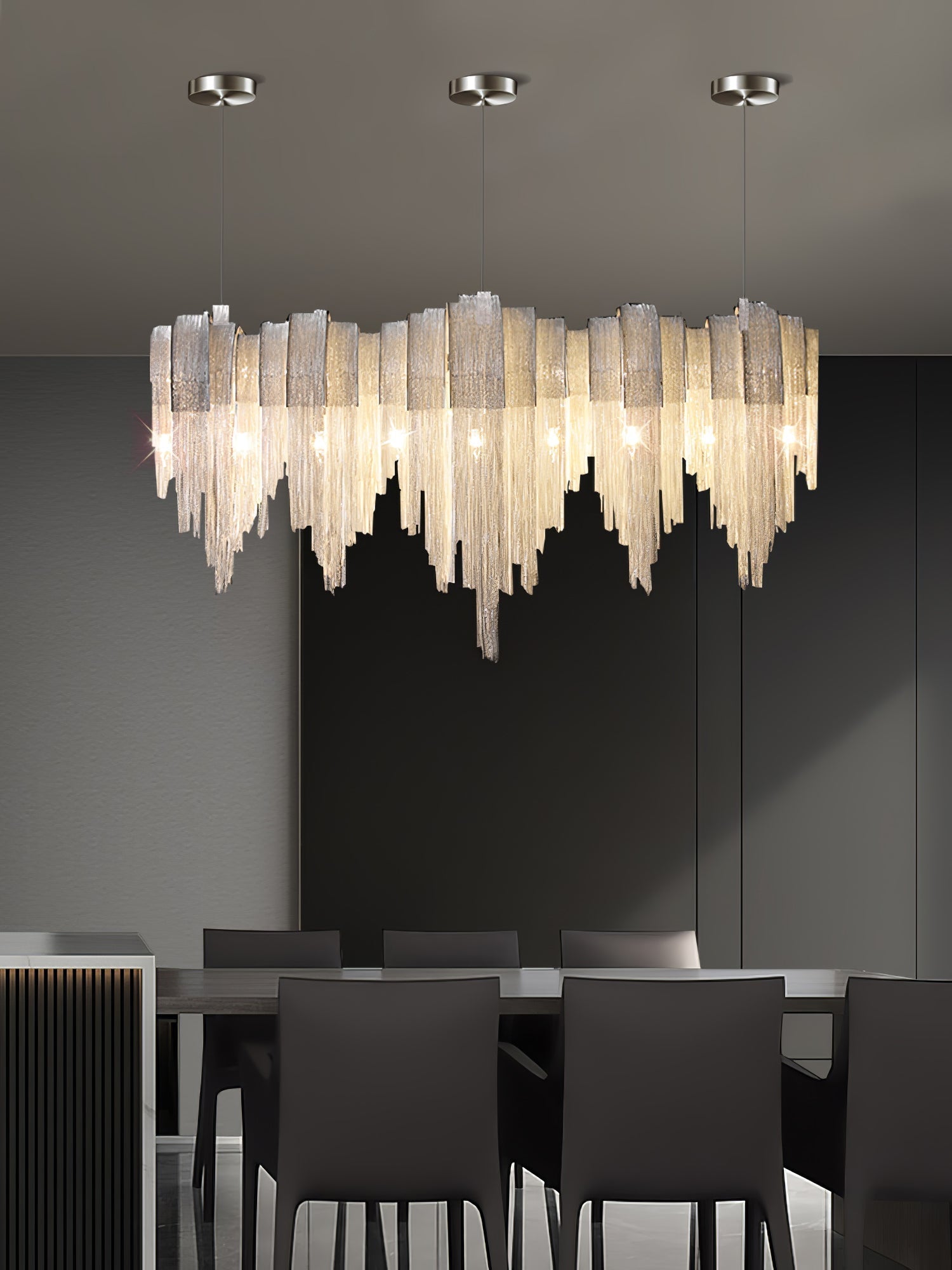 Tarien Chandelier Layered Chain Nickel Luxury-Neutral Decor