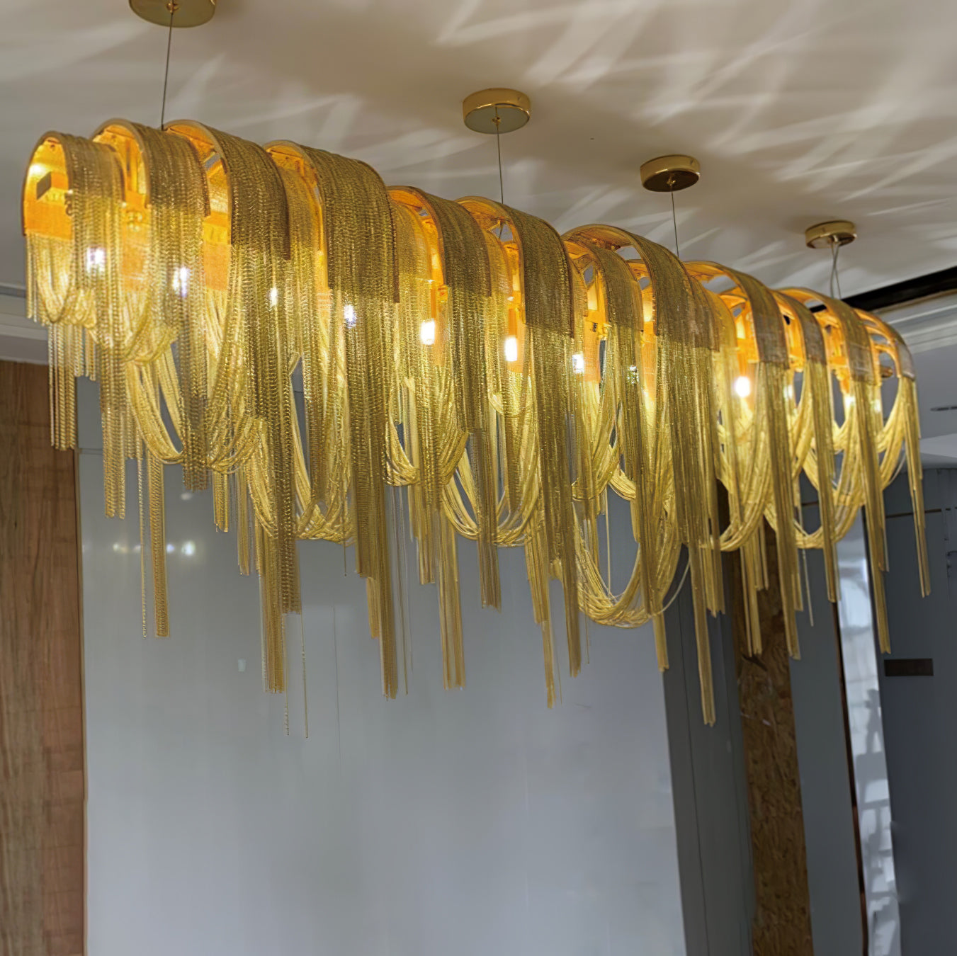 Tarien Chandelier Layered Chain Nickel Luxury-Neutral Decor