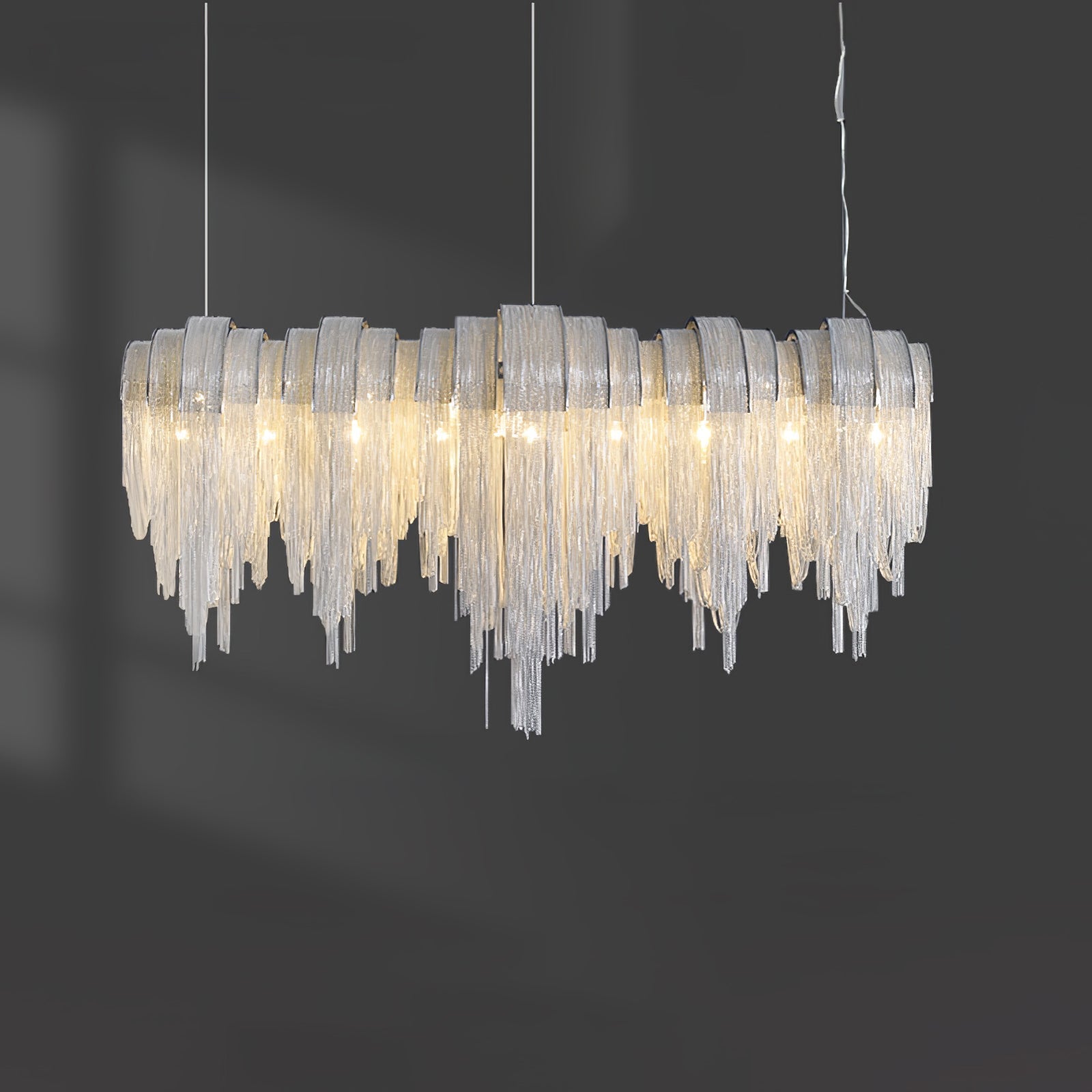 Tarien Chandelier Layered Chain Nickel Luxury-Neutral Decor