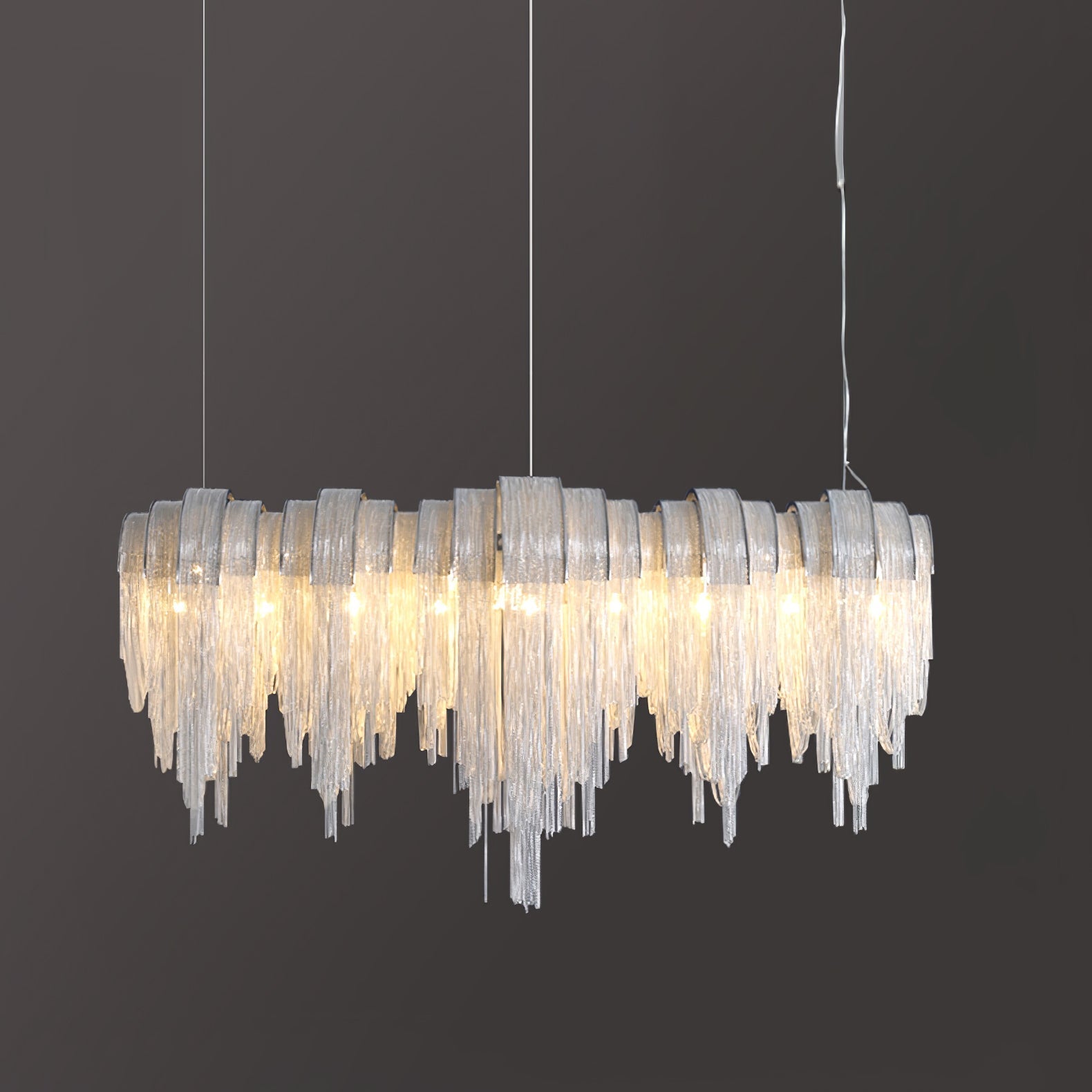 Tarien Chandelier Layered Chain Nickel Luxury-Neutral Decor