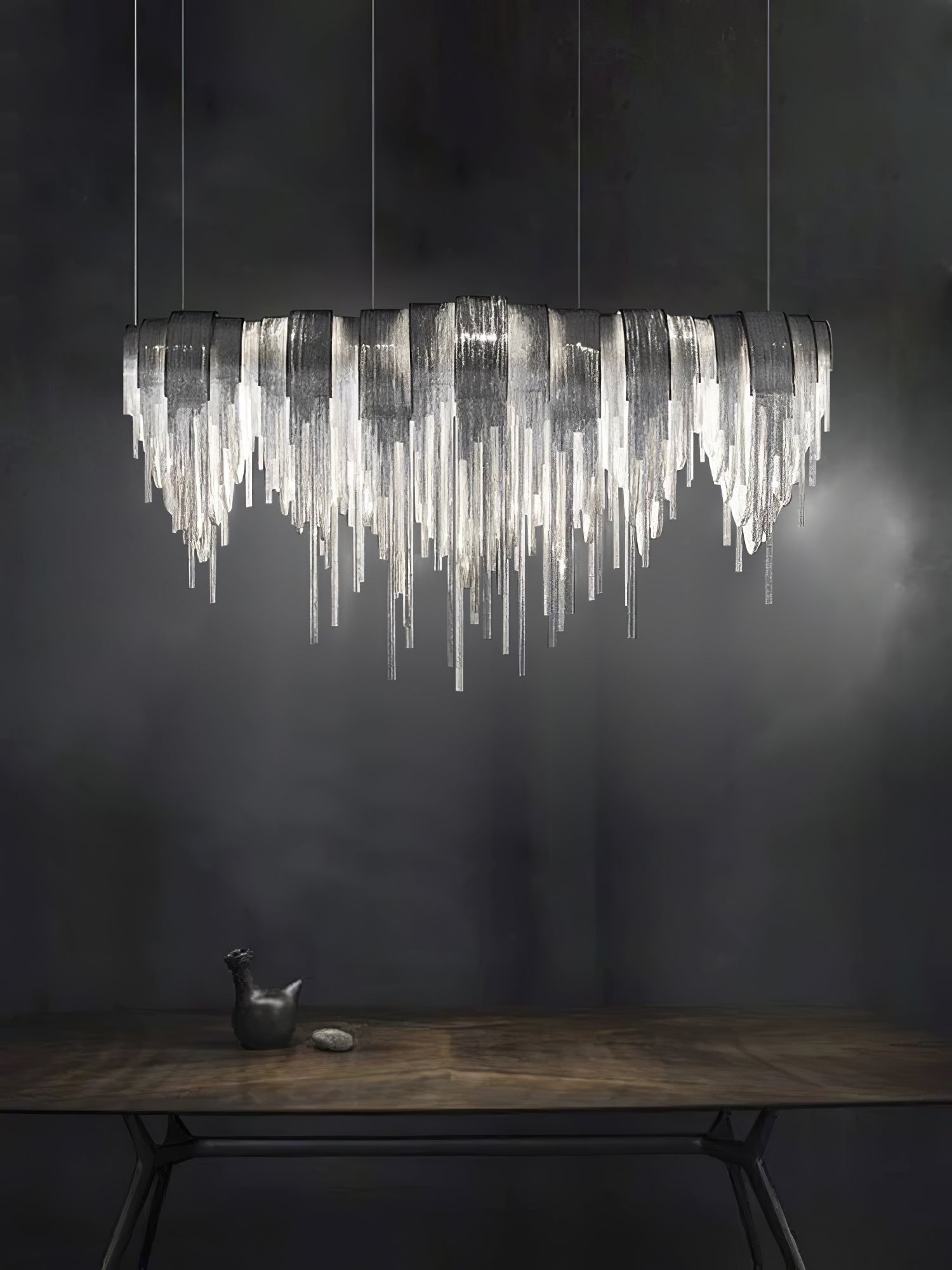 Tarien Chandelier Layered Chain Nickel Luxury-Neutral Decor
