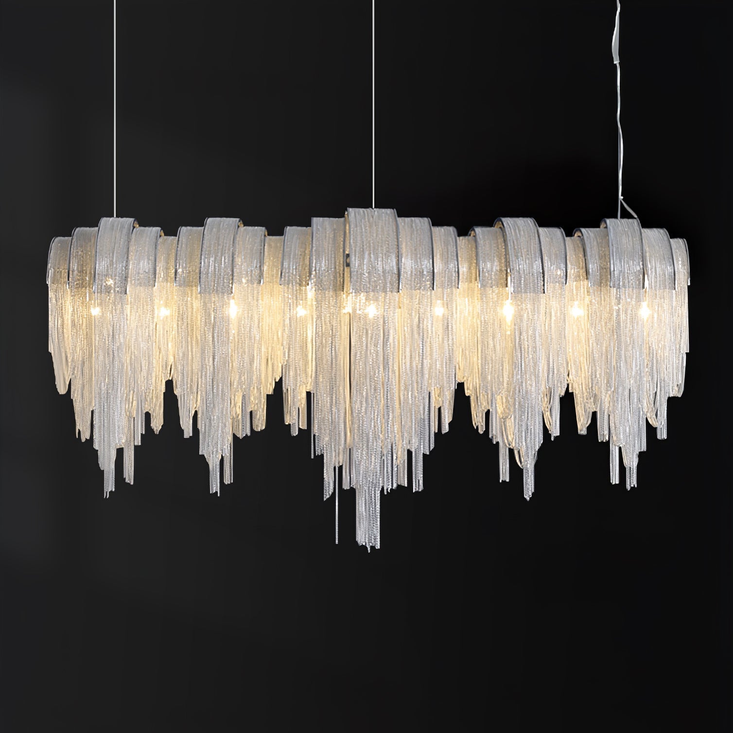Tarien Chandelier Layered Chain Nickel Luxury-Neutral Decor