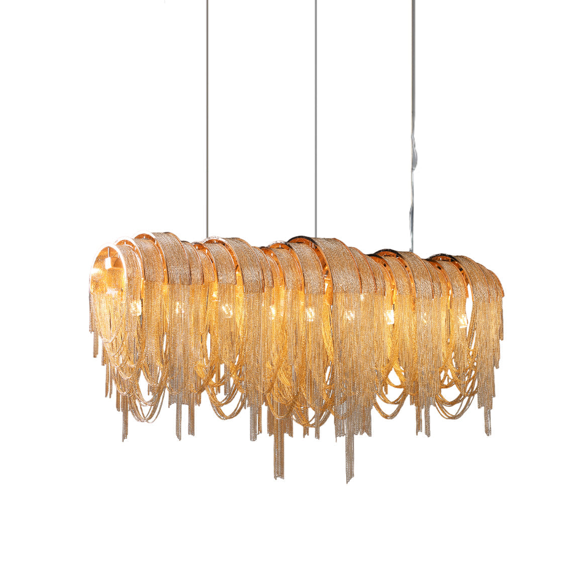 Tarien Chandelier Layered Chain Nickel Luxury-Neutral Decor