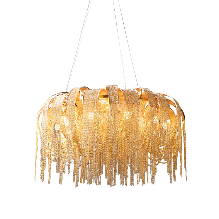 Tarien Chandelier Layered Chain Nickel Luxury-Neutral Decor
