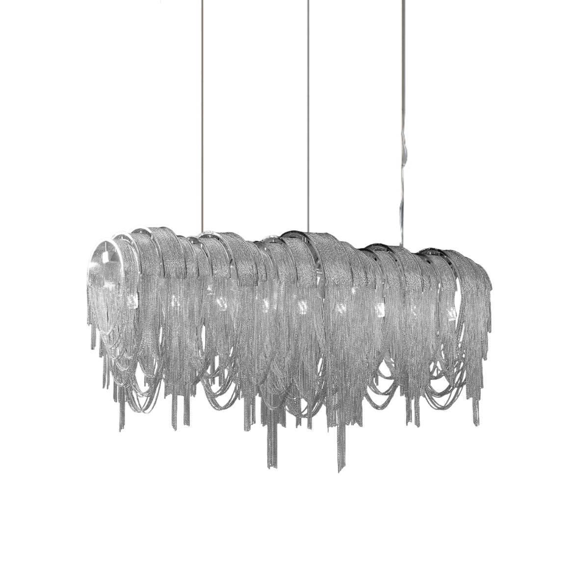 Tarien Chandelier Layered Chain Nickel Luxury-Neutral Decor
