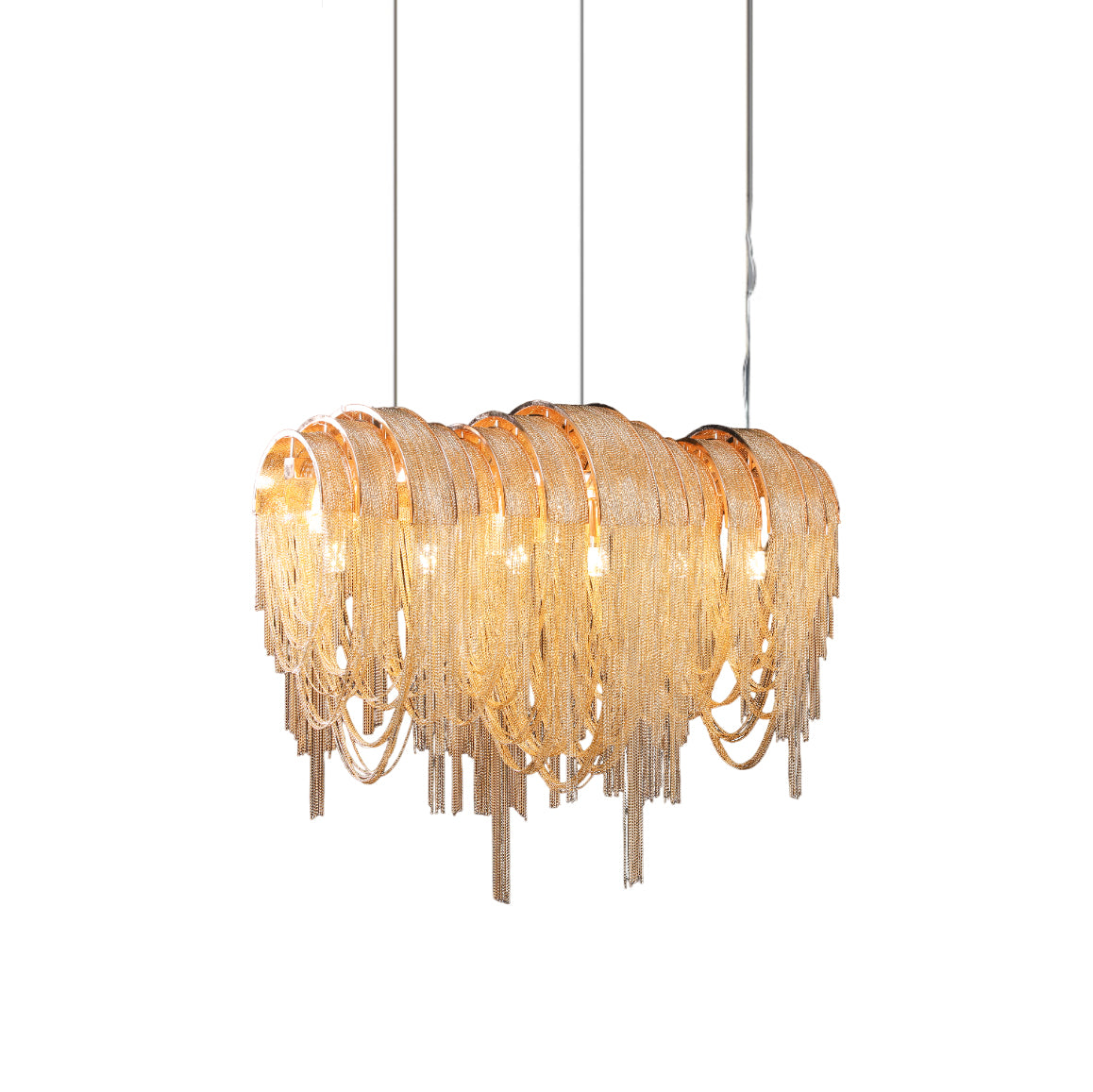Tarien Chandelier Layered Chain Nickel Luxury-Neutral Decor