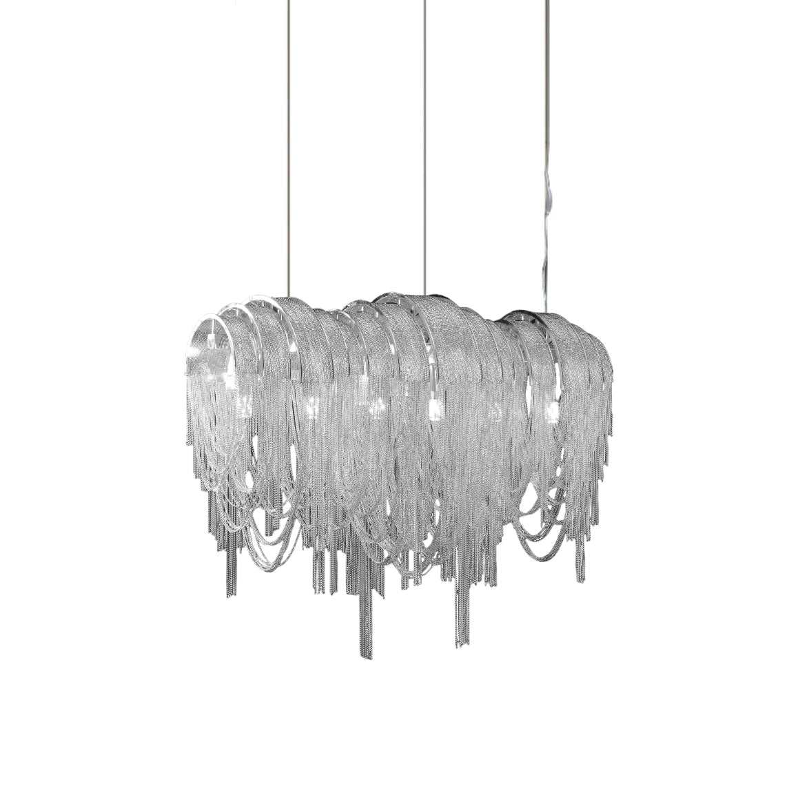 Tarien Chandelier Layered Chain Nickel Luxury-Neutral Decor