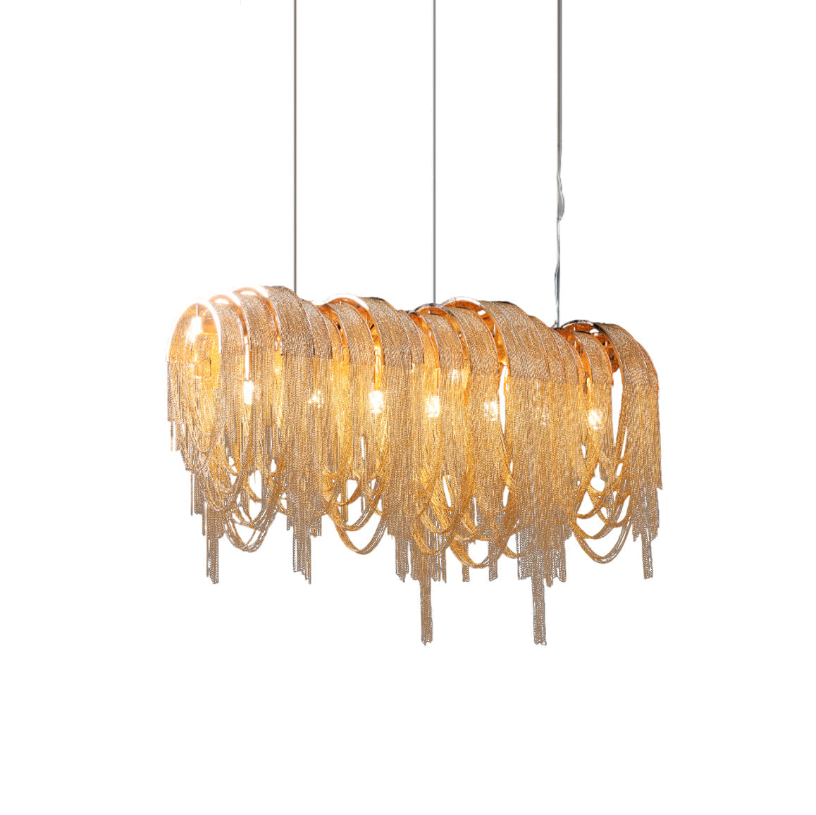 Tarien Chandelier Layered Chain Nickel Luxury-Neutral Decor