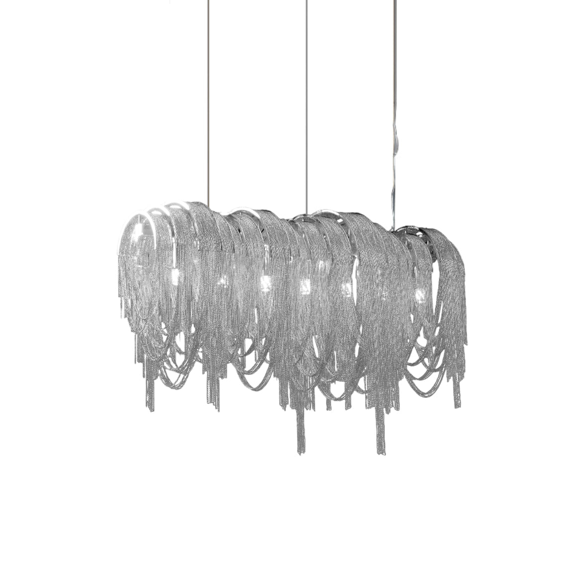 Tarien Chandelier Layered Chain Nickel Luxury-Neutral Decor