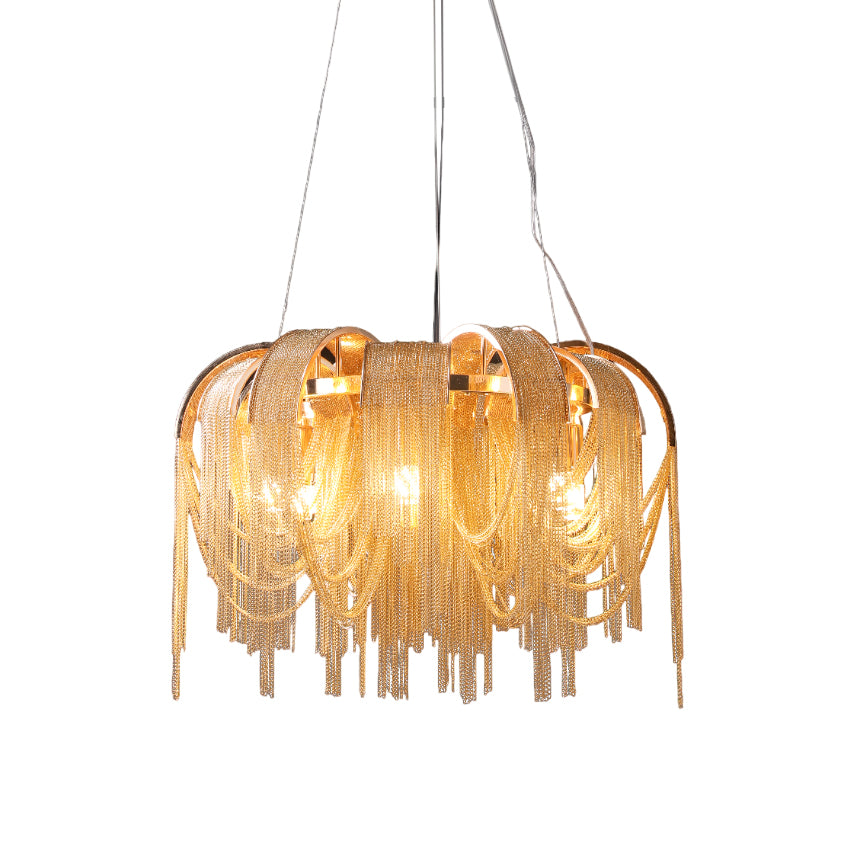Tarien Chandelier Layered Chain Nickel Luxury-Neutral Decor