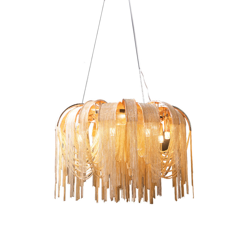 Tarien Chandelier Layered Chain Nickel Luxury-Neutral Decor