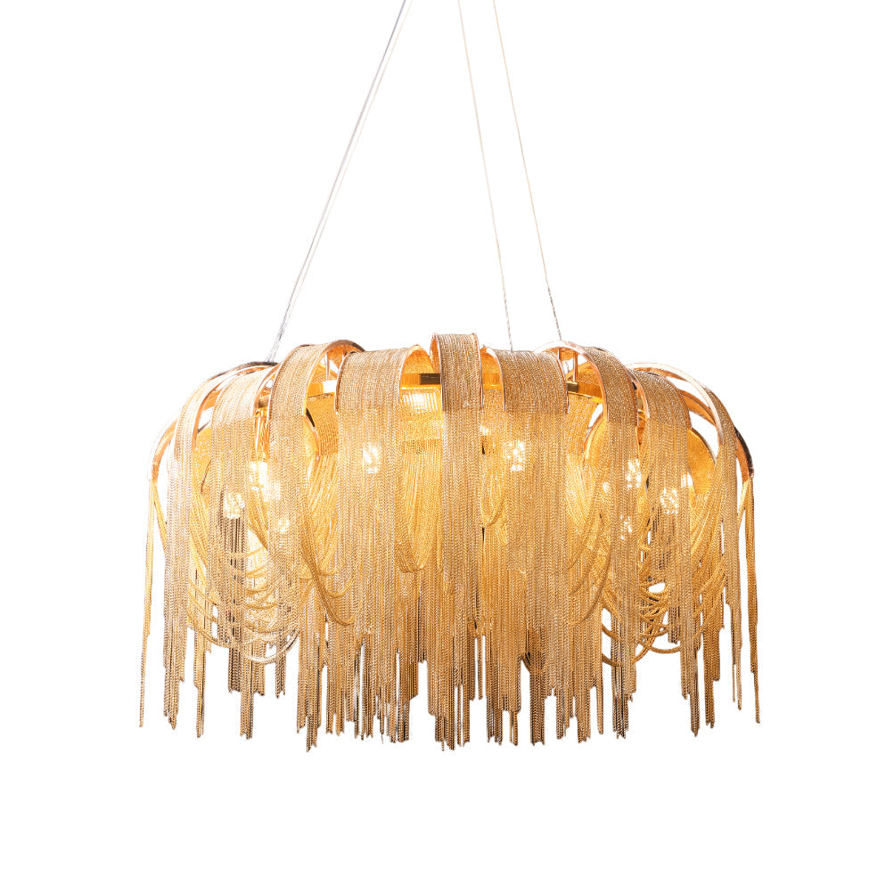 Tarien Chandelier Layered Chain Nickel Luxury-Neutral Decor