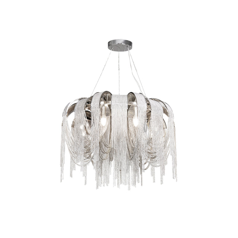 Tarien Chandelier Layered Chain Nickel Luxury-Neutral Decor