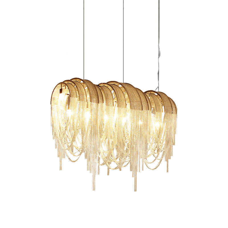 Tarien Chandelier Layered Chain Nickel Luxury-Neutral Decor