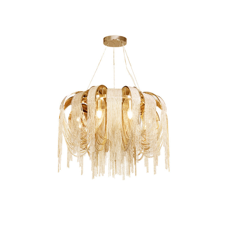 Tarien Chandelier Layered Chain Nickel Luxury-Neutral Decor