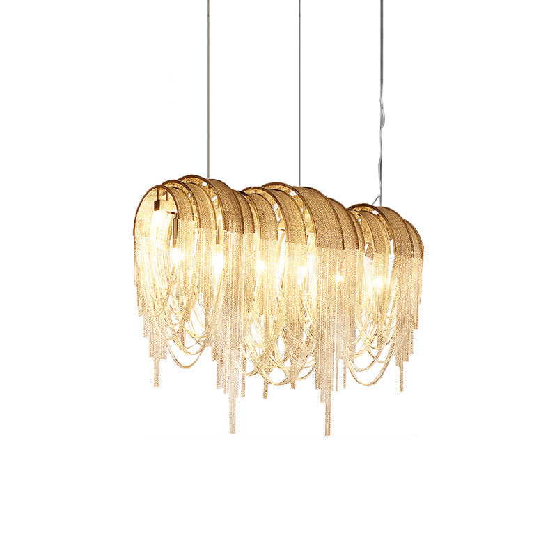 Tarien Chandelier Layered Chain Nickel Luxury-Neutral Decor