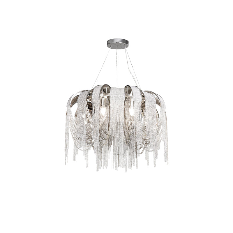 Tarien Chandelier Layered Chain Nickel Luxury-Neutral Decor