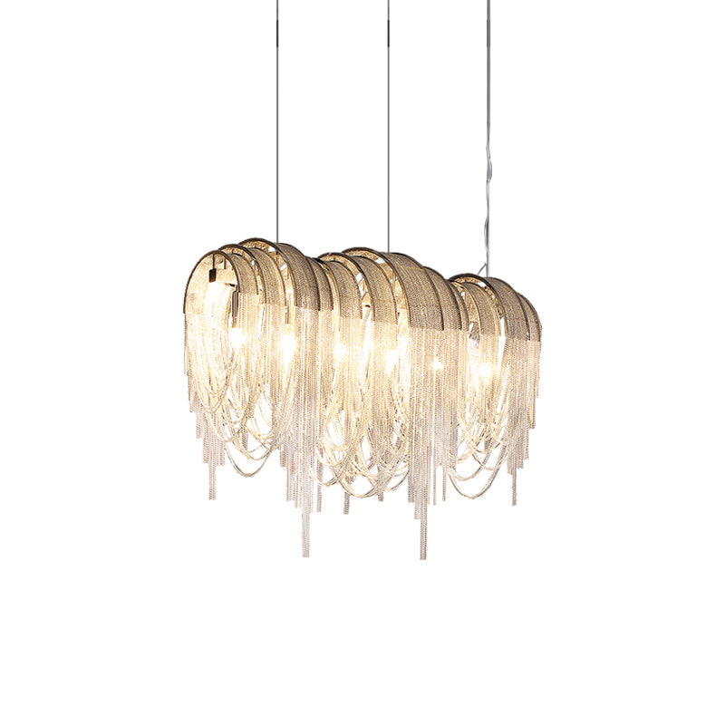 Tarien Chandelier Layered Chain Nickel Luxury-Neutral Decor