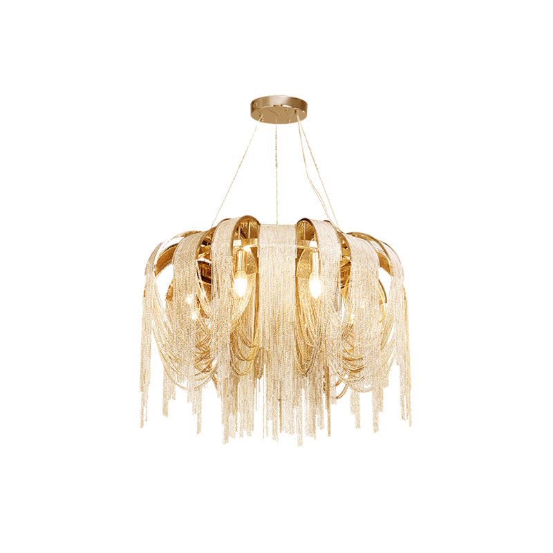 Tarien Chandelier Layered Chain Nickel Luxury-Neutral Decor