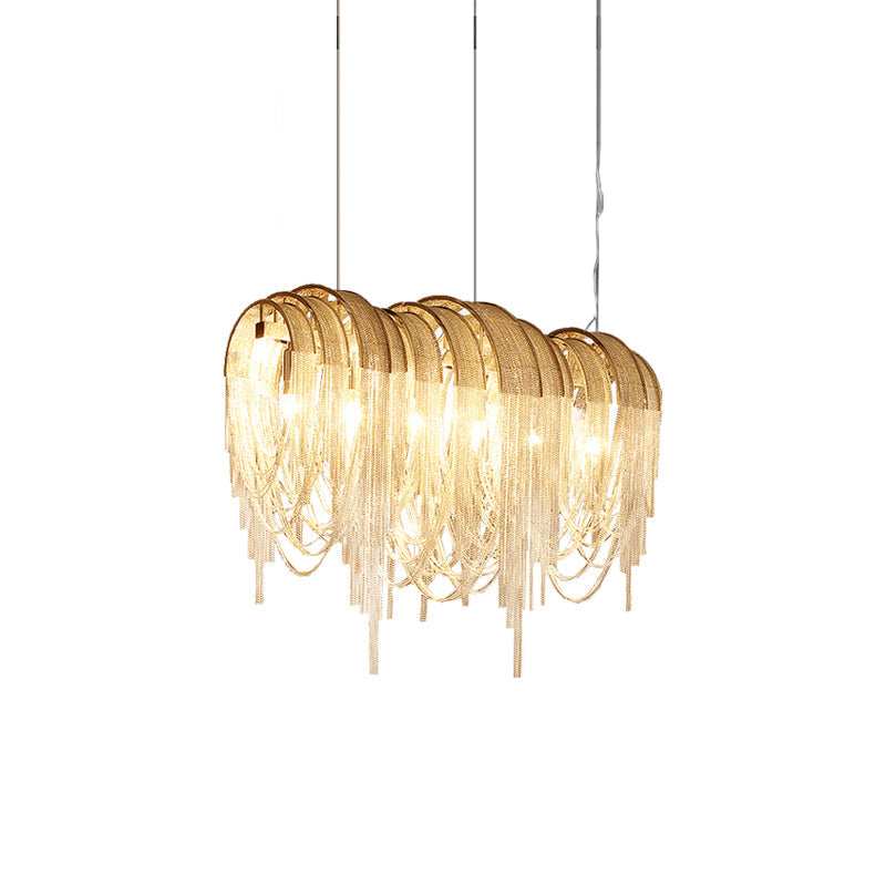 Tarien Chandelier Layered Chain Nickel Luxury-Neutral Decor