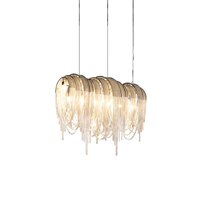 Tarien Chandelier Layered Chain Nickel Luxury-Neutral Decor