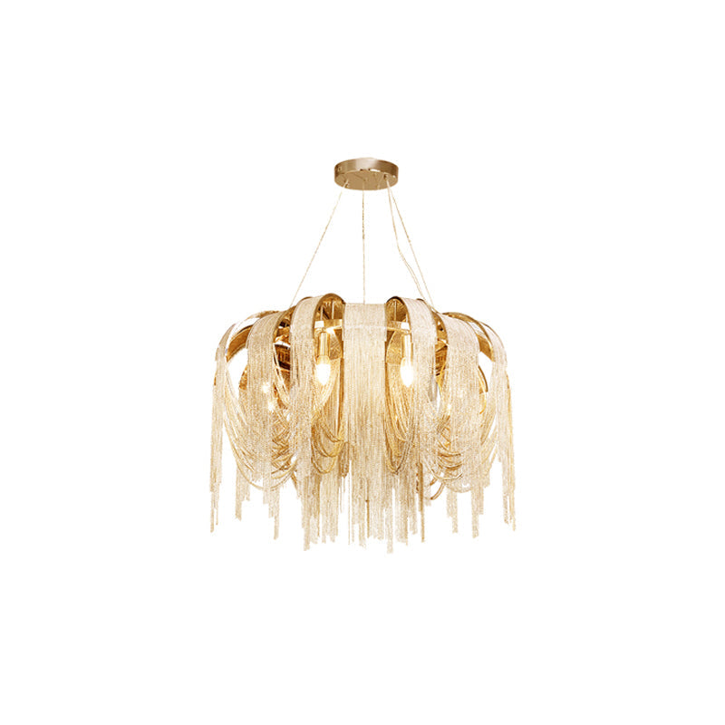 Tarien Chandelier Layered Chain Nickel Luxury-Neutral Decor