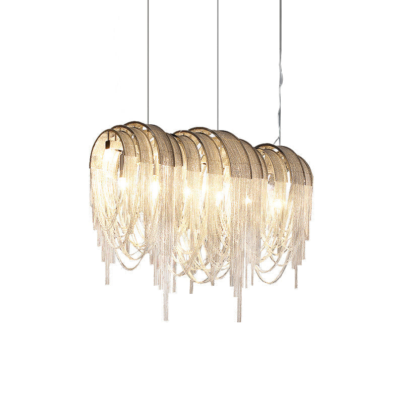 Tarien Chandelier Layered Chain Nickel Luxury-Neutral Decor