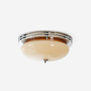 Ceiling Light Metal Canopy and Glass Shade Classic Round Modern