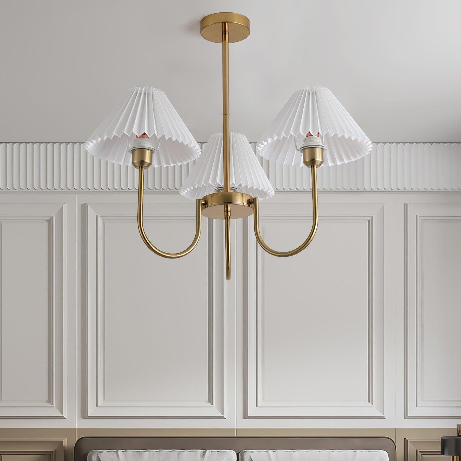 Lenore Pleated Chandelier-Neutral Decor